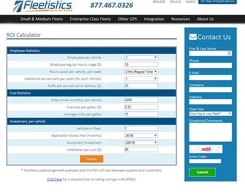 Fleetistics ROI Calculator