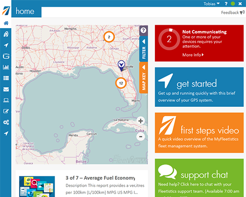MyFleetistics home page